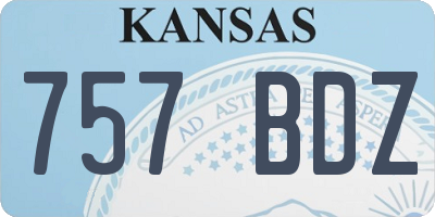 KS license plate 757BDZ