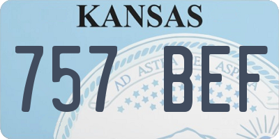 KS license plate 757BEF