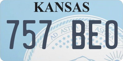 KS license plate 757BEO