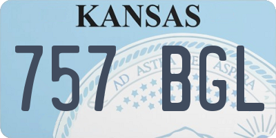 KS license plate 757BGL