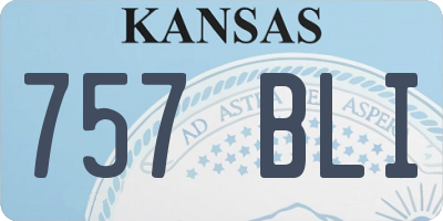 KS license plate 757BLI