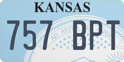 KS license plate 757BPT