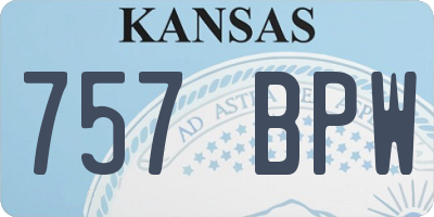 KS license plate 757BPW