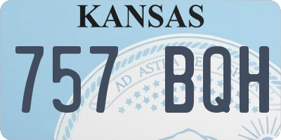 KS license plate 757BQH