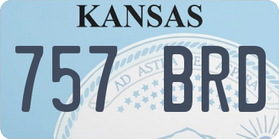 KS license plate 757BRD