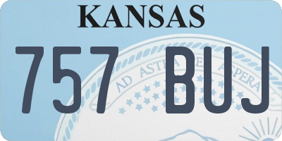 KS license plate 757BUJ