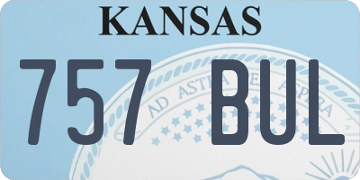 KS license plate 757BUL