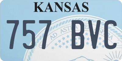KS license plate 757BVC