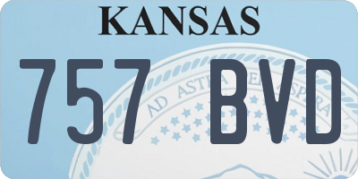KS license plate 757BVD