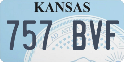 KS license plate 757BVF