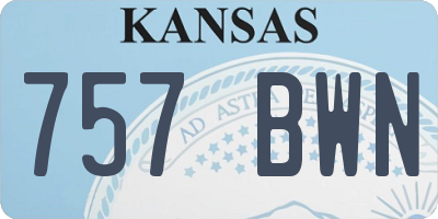 KS license plate 757BWN