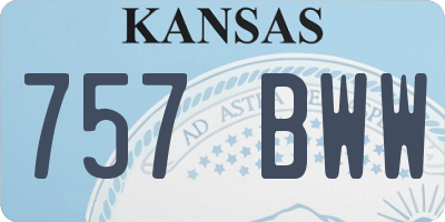 KS license plate 757BWW