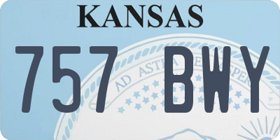 KS license plate 757BWY