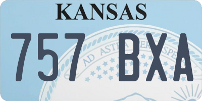 KS license plate 757BXA