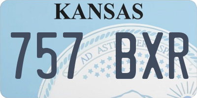 KS license plate 757BXR