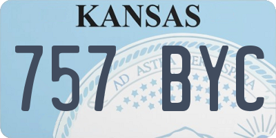 KS license plate 757BYC
