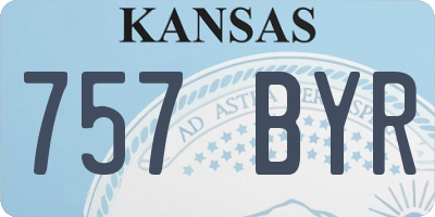 KS license plate 757BYR