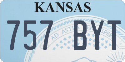 KS license plate 757BYT