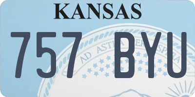 KS license plate 757BYU