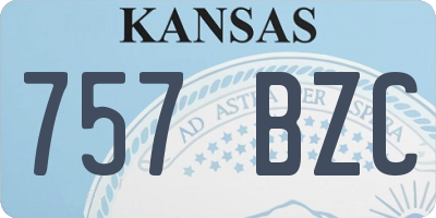 KS license plate 757BZC