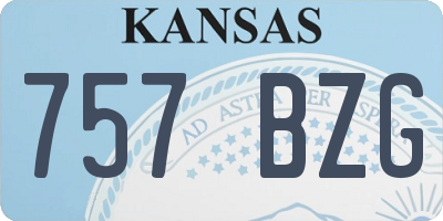 KS license plate 757BZG