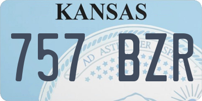 KS license plate 757BZR