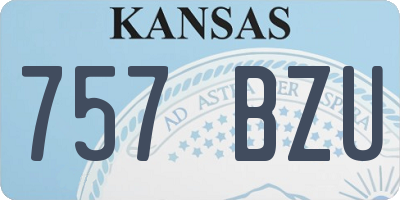 KS license plate 757BZU