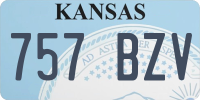 KS license plate 757BZV