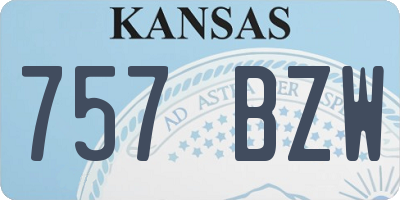 KS license plate 757BZW