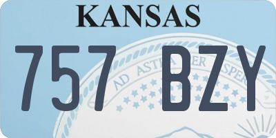KS license plate 757BZY