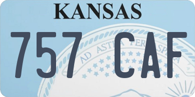 KS license plate 757CAF