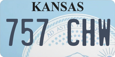 KS license plate 757CHW