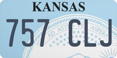 KS license plate 757CLJ