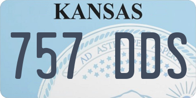 KS license plate 757DDS