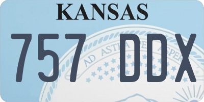 KS license plate 757DDX