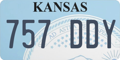 KS license plate 757DDY