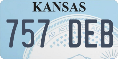 KS license plate 757DEB