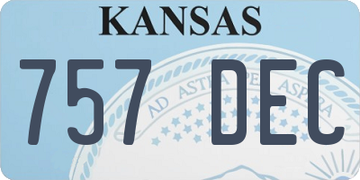 KS license plate 757DEC
