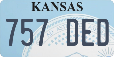 KS license plate 757DED