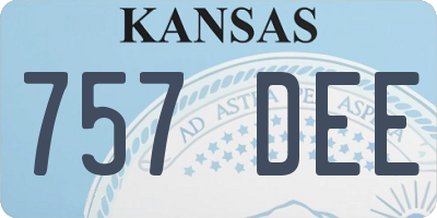 KS license plate 757DEE