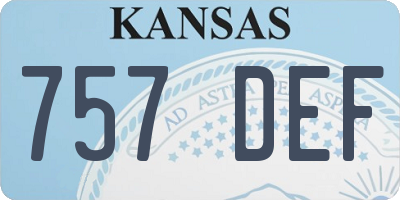 KS license plate 757DEF
