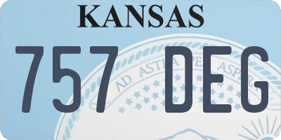 KS license plate 757DEG