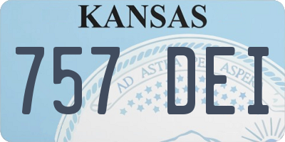 KS license plate 757DEI