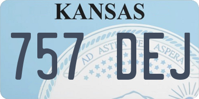 KS license plate 757DEJ