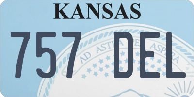 KS license plate 757DEL