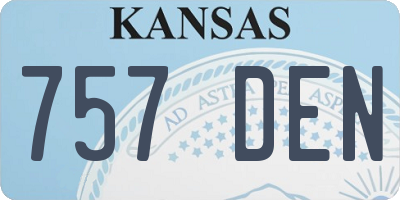 KS license plate 757DEN