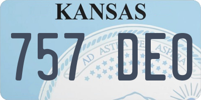 KS license plate 757DEO