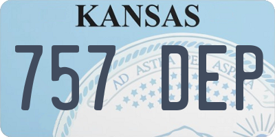 KS license plate 757DEP