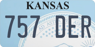 KS license plate 757DER
