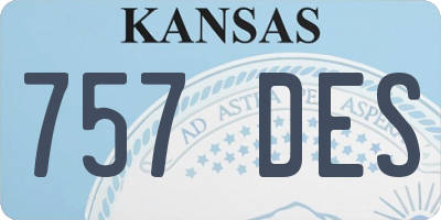 KS license plate 757DES
